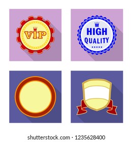 Isolated object of emblem and badge sign. Set of emblem and sticker stock vector illustration.