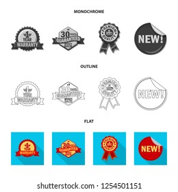 Isolated object of emblem and badge sign. Set of emblem and sticker stock symbol for web.