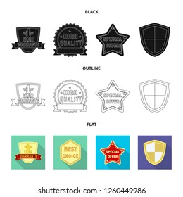 Isolated object of emblem and badge sign. Set of emblem and sticker stock vector illustration.