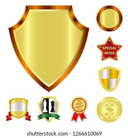 Isolated object of emblem and badge sign. Collection of emblem and sticker stock symbol for web.