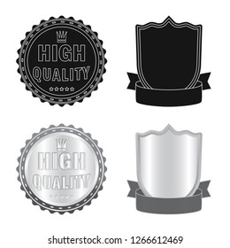 Isolated object of emblem and badge sign. Set of emblem and sticker stock symbol for web.