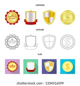 Isolated object of emblem and badge sign. Collection of emblem and sticker stock symbol for web.