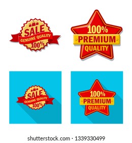 Isolated object of emblem and badge sign. Set of emblem and sticker stock vector illustration.