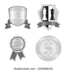 Isolated object of emblem and badge sign. Set of emblem and sticker stock symbol for web.