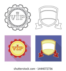 Isolated object of emblem and badge sign. Set of emblem and sticker vector icon for stock.