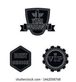 Isolated object of emblem and badge sign. Collection of emblem and sticker vector icon for stock.
