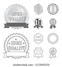 Isolated object of emblem and badge symbol. Set of emblem and sticker stock vector illustration.