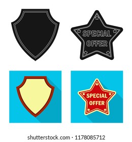 Isolated object of emblem and badge symbol. Set of emblem and sticker stock symbol for web.