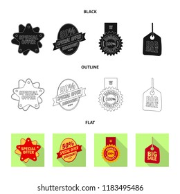 Isolated object of emblem and badge symbol. Collection of emblem and sticker stock symbol for web.