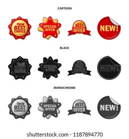 Isolated object of emblem and badge symbol. Set of emblem and sticker stock symbol for web.