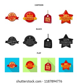 Isolated object of emblem and badge symbol. Collection of emblem and sticker stock symbol for web.