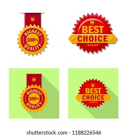 Isolated object of emblem and badge symbol. Collection of emblem and sticker stock symbol for web.