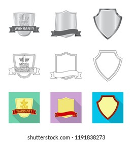 Isolated object of emblem and badge symbol. Collection of emblem and sticker stock vector illustration.