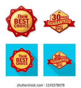 Isolated object of emblem and badge symbol. Set of emblem and sticker stock symbol for web.