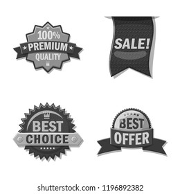 Isolated object of emblem and badge symbol. Set of emblem and sticker stock symbol for web.