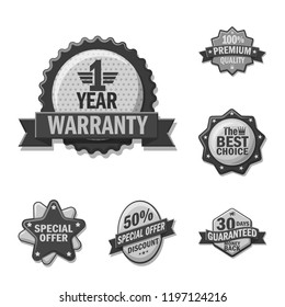 Isolated object of emblem and badge symbol. Set of emblem and sticker vector icon for stock.
