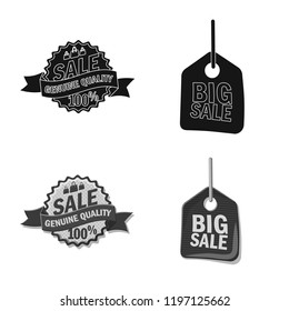 Isolated object of emblem and badge symbol. Set of emblem and sticker stock vector illustration.