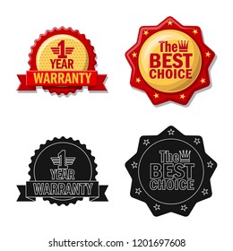 Isolated object of emblem and badge symbol. Set of emblem and sticker stock symbol for web.