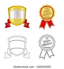 Isolated object of emblem and badge symbol. Collection of emblem and sticker vector icon for stock.