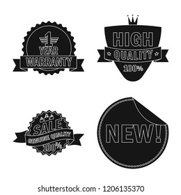 Isolated object of emblem and badge symbol. Collection of emblem and sticker vector icon for stock.