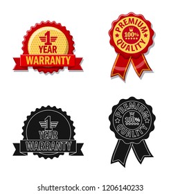 Isolated object of emblem and badge symbol. Set of emblem and sticker stock vector illustration.