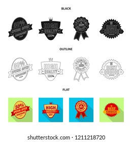 Isolated object of emblem and badge symbol. Collection of emblem and sticker stock vector illustration.