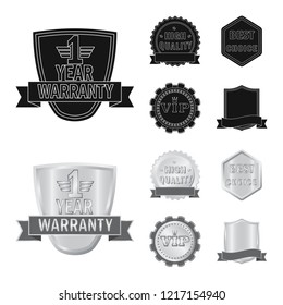 Isolated object of emblem and badge symbol. Collection of emblem and sticker vector icon for stock.