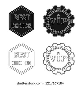 Isolated object of emblem and badge symbol. Collection of emblem and sticker vector icon for stock.