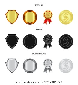 Isolated object of emblem and badge symbol. Collection of emblem and sticker stock vector illustration.
