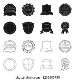 Isolated object of emblem and badge symbol. Set of emblem and sticker stock vector illustration.