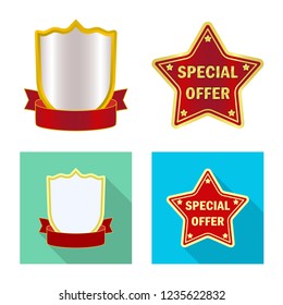 Isolated object of emblem and badge symbol. Set of emblem and sticker vector icon for stock.