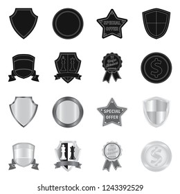 Isolated object of emblem and badge symbol. Collection of emblem and sticker vector icon for stock.