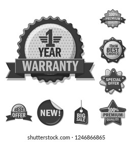 Isolated object of emblem and badge symbol. Set of emblem and sticker stock vector illustration.