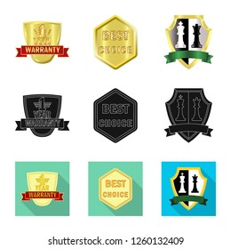 Isolated object of emblem and badge symbol. Collection of emblem and sticker stock symbol for web.