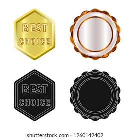 Isolated object of emblem and badge symbol. Set of emblem and sticker stock symbol for web.