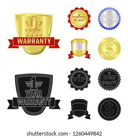 Isolated object of emblem and badge symbol. Collection of emblem and sticker stock symbol for web.