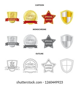 Isolated object of emblem and badge symbol. Set of emblem and sticker vector icon for stock.
