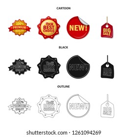 Isolated object of emblem and badge symbol. Collection of emblem and sticker stock vector illustration.