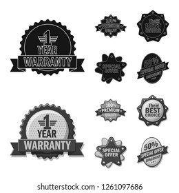 Isolated object of emblem and badge symbol. Collection of emblem and sticker stock symbol for web.