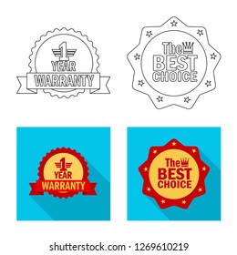 Isolated object of emblem and badge symbol. Set of emblem and sticker stock symbol for web.