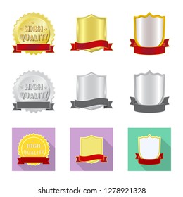 Isolated object of emblem and badge symbol. Set of emblem and sticker stock symbol for web.
