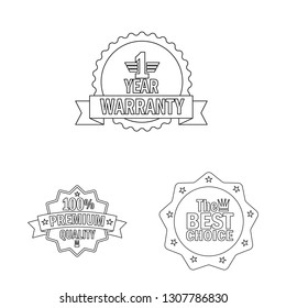 Isolated object of emblem and badge symbol. Set of emblem and sticker stock vector illustration.