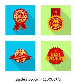 Isolated object of emblem and badge symbol. Collection of emblem and sticker stock symbol for web.