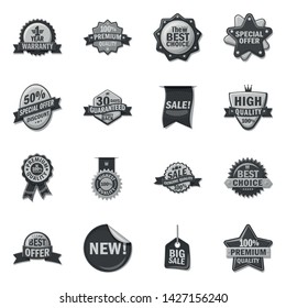 Isolated object of emblem and badge symbol. Collection of emblem and sticker stock symbol for web.