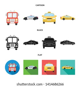 Isolated object of engine and truck logo. Collection of engine and vehicle stock vector illustration.