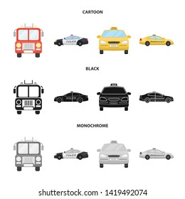 Isolated object of engine and truck logo. Set of engine and vehicle vector icon for stock.