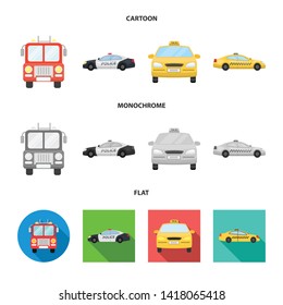 Isolated object of engine and truck symbol. Collection of engine and vehicle vector icon for stock.
