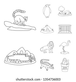 Isolated object of entertainment and forest logo. Set of entertainment and park vector icon for stock.