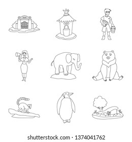 Isolated object of entertainment and forest logo. Collection of entertainment and park stock symbol for web.