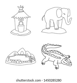 Isolated object of entertainment and forest sign. Collection of entertainment and park vector icon for stock.
